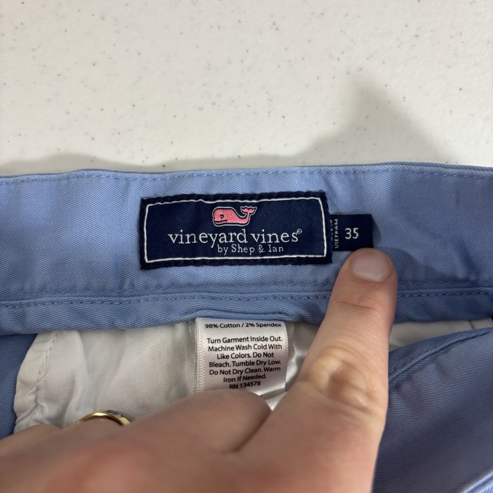 Vineyard Vines Mens 35 x 8 Inch Breaker Shorts Blue Cotton Stretch Chino 1H0462 - Picture 3 of 7